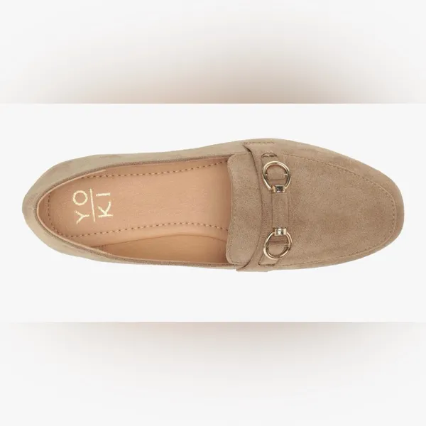 NEW YOKI Tan Faux Suede Loafer Flat 8 - Image 6