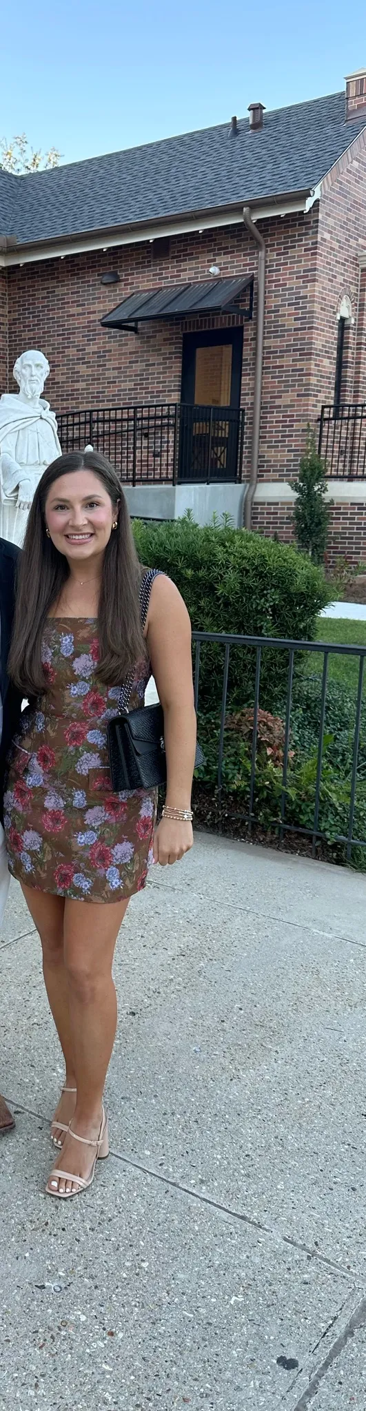 Floral Mini Dress Brown - Image 3