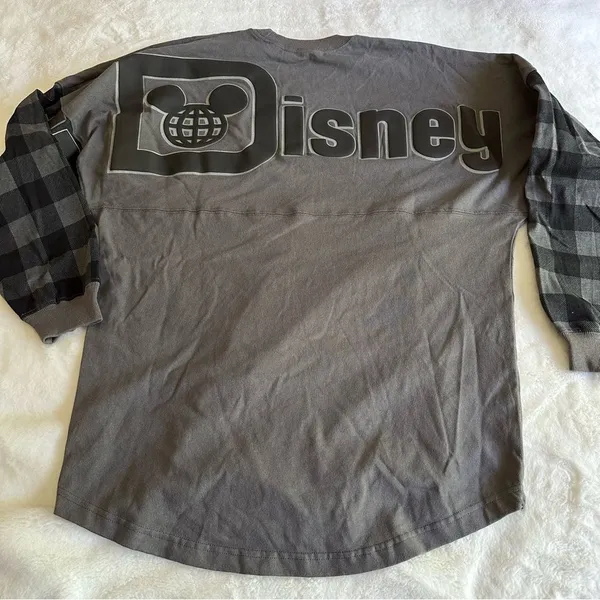 Disney Spirit Jersey Gray Plaid Retired Women's Size Medium - Image 2