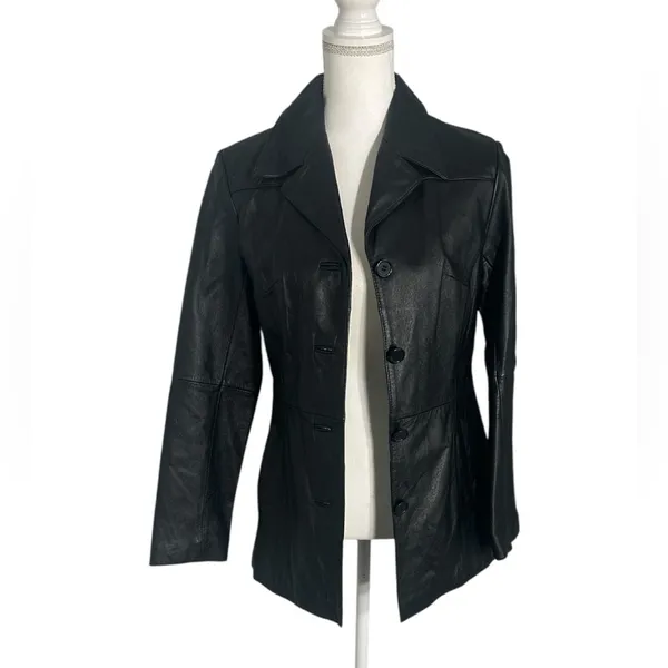 Wilsons Leather ,Genuine Leather Jacket XS – Classic Black, Excellent Condition - Image 4
