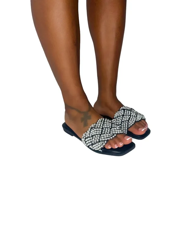 Bling Sandals Black Size 5.5 - Image 2