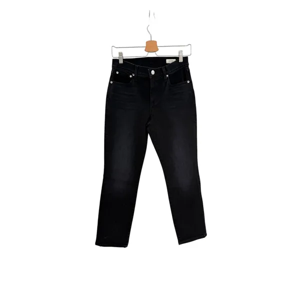 AYR The Stir Jeans Black High Rise Straight Crop Stretch‎ Denim 27S - Image 3