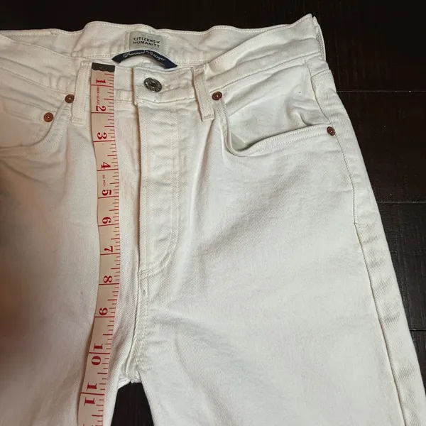 Citizens of Humanity Premium Vintage White High Rise Crop Raw Hem Jeans Size 25 - Image 4