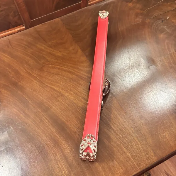 Harve' Benard‎ Red Leather Belt Silver Western Concho Buckle Large 39" Statement - Image 9