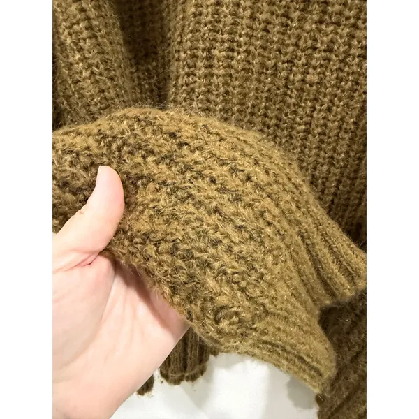 OFFLINE by Aerie Women Brown Chunky Knit Hooded Sweater Size M 9798599940 - Image 8
