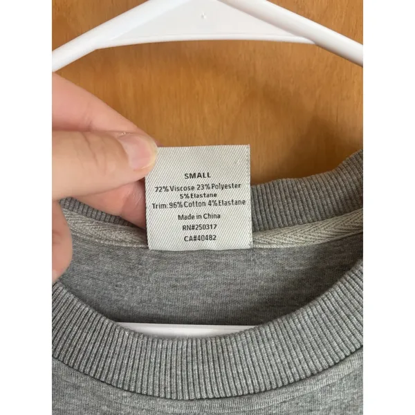 Varley‎ Bayliss Sweatshirt Womens Size S Gray Pullover Oversized Zip Pockets - Image 5