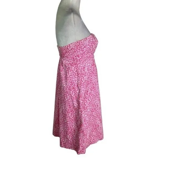 Vintage 90’s Lilly Pulitzer White Label Cotton Strapless Snorklin’ Dress Pink 2 - Image 4