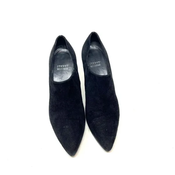 Stuart Weitzman Black‎ Suede Pointed Toe Stiletto Heel Ankle Bootie Size 7.5 - Image 2