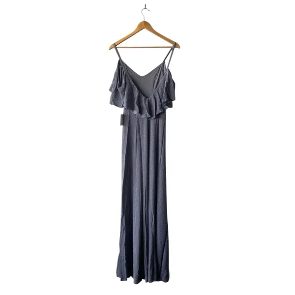 Show Me Your Mumu Renee Ruffle Maxi Dress Dancing Queen Shine Smoke Small NWT - Image 6