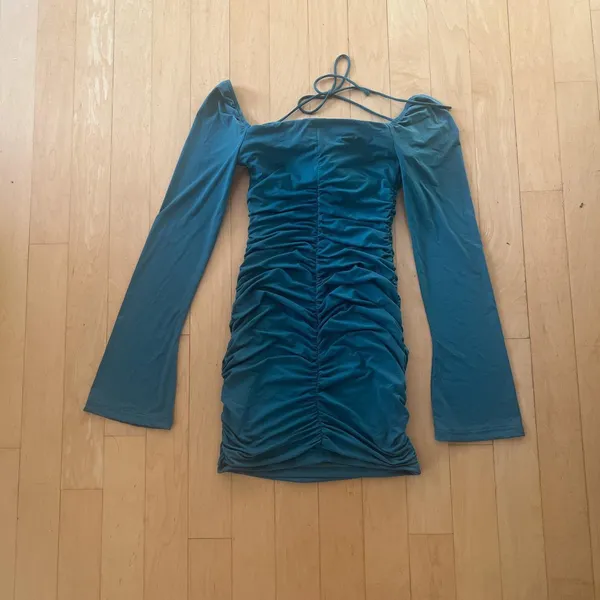 hampstead long sleeve teal dress SIZE 4 - Image 3