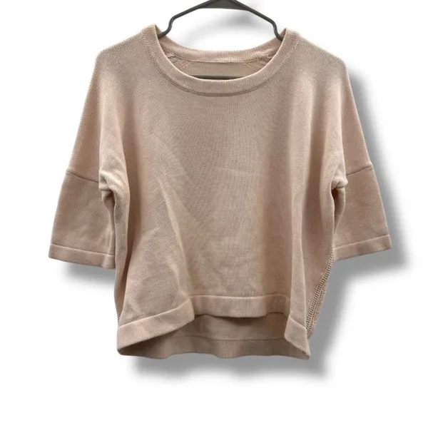Lululemon Bhakti Reality‎ Short Sleeve Top Women's Large Pink Knit Relaxed Fit - Image 3