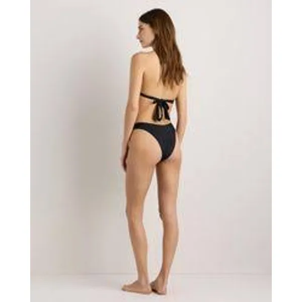 QUINCE Italian High Leg Ring Bikini Bottom MINIMALIST Swimsuit NWT XS Black Gold - Image 3