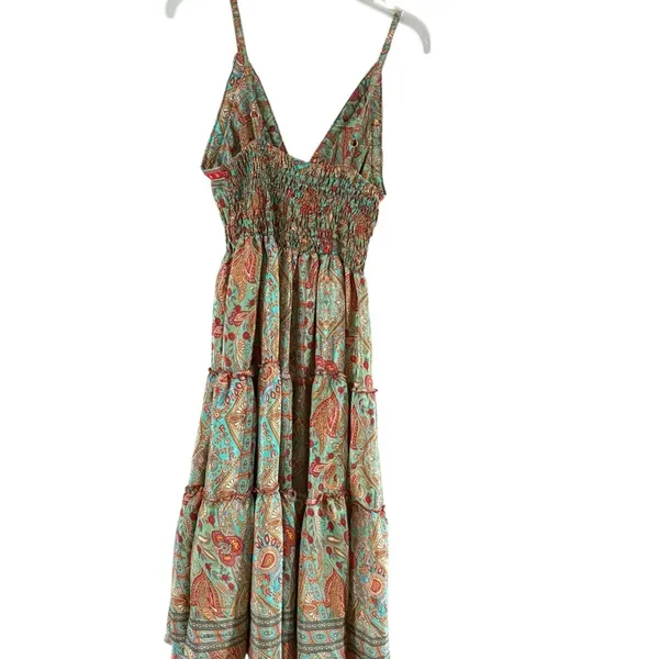 IAMGIA Paisley Mini Dress Green and Red - Image 3