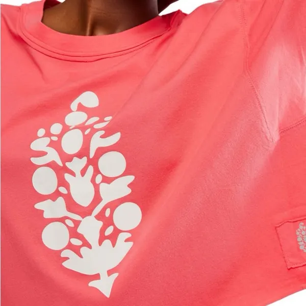 Free People Movement NWT Inspire Cotton Graphic T-Shirt Women’s XL Hibiscus Pink - Image 5