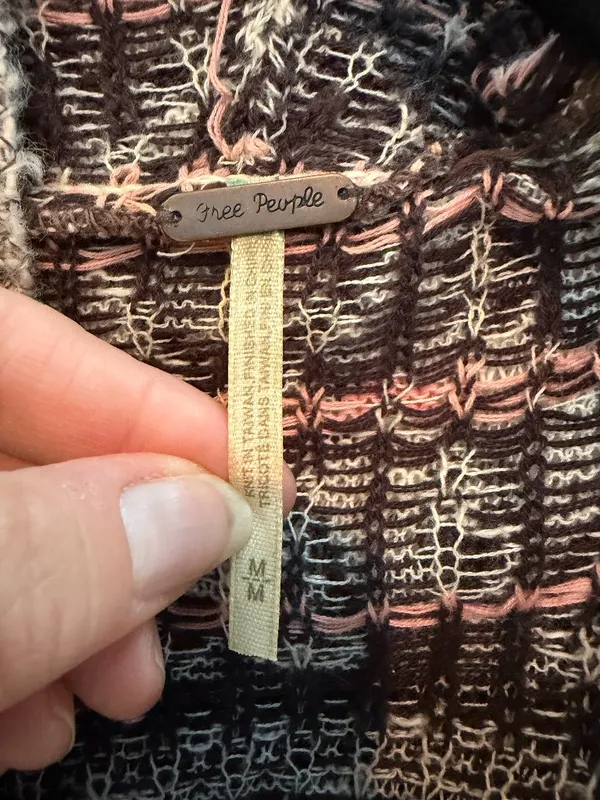 FREE PEOPLE Mixed Media Longline Cardigan Sweater Duster Hooded Size Medium - Image 11