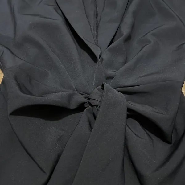 ASOS Design Navy Wrap Tie Dress - Image 4