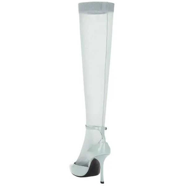 Givenchy Show Stocking Pumps in Grey 41 with Box Womens High Heels Boots Leather - Image 4