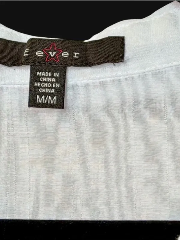 Fever White Sleeveless Collared Button Up Blouse with Pleated Front Sz M - Image 12