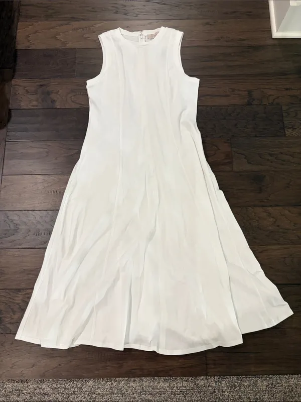 New With Tags Loft Petite Cotton Knit White Midi Dress Sz MP - Image 4