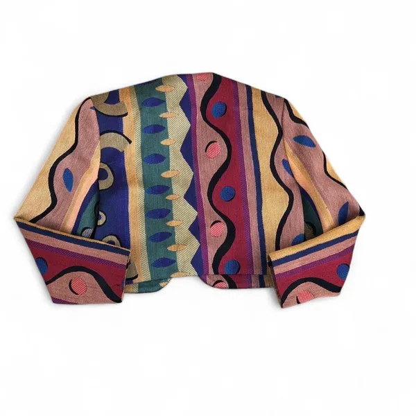 Vintage Wraps La Coleccion Judith Roberts Style Western Crop Blazer Sports Jacket USA Aztec Southwestern Sz S Measurement in pics - Image 5