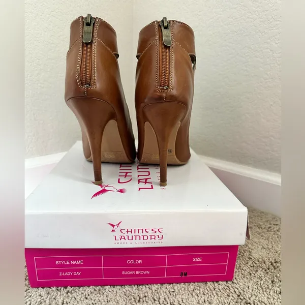 Chinese Laundry Z Lady Day Peep Toe Sugar Brown Heels 8 - Image 2