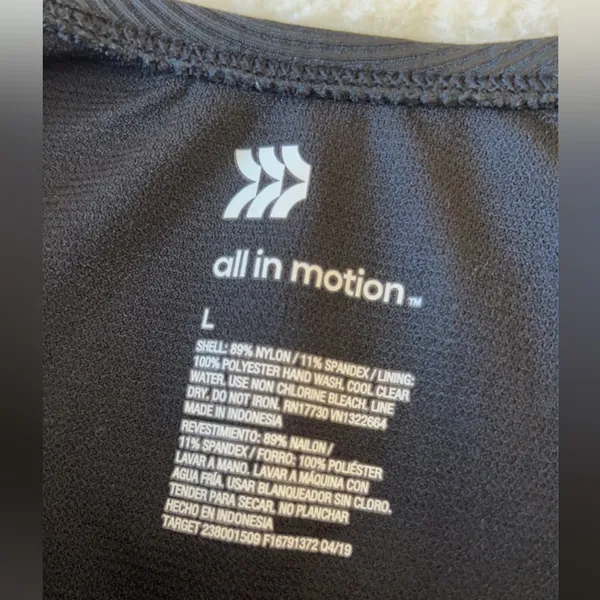 All In Motion Ribbed One Piece Swimsuit Size L Womens Black Cut Out Peak A Boo - Image 10