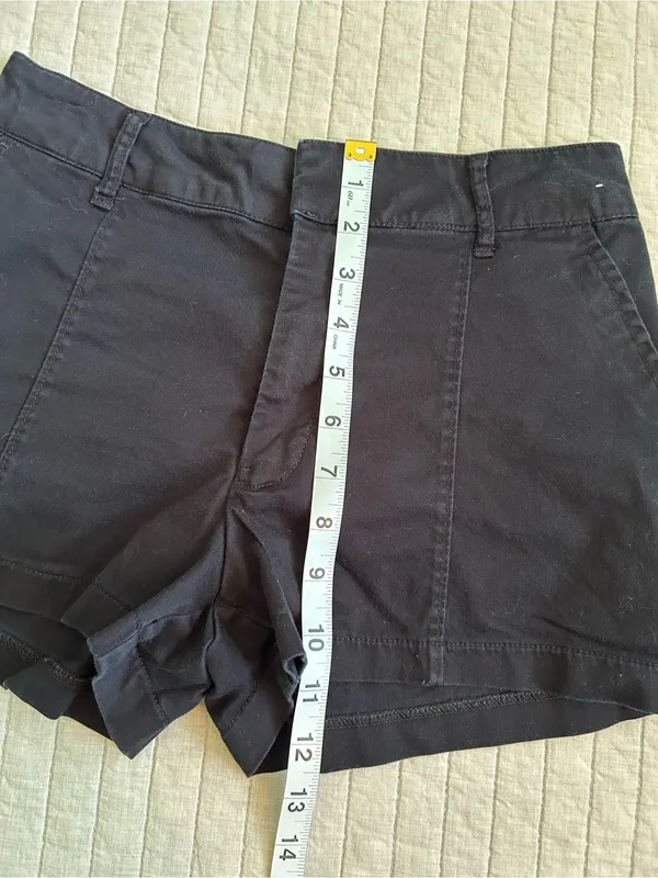 Abercrombie Vtg Y2K black chino cotton micro shorts 25” - Image 10