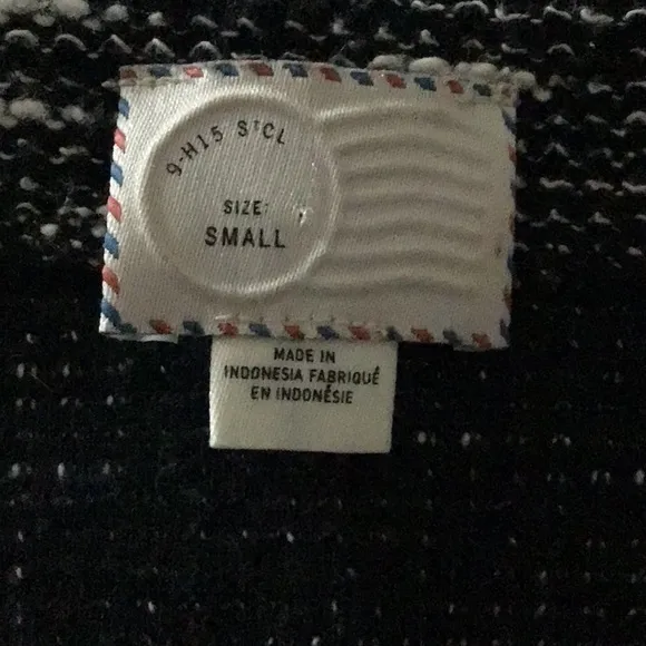 Anthropologie Postmark Black White Textured Tweed Knit Tunic Dress Lace‎ Size S - Image 9