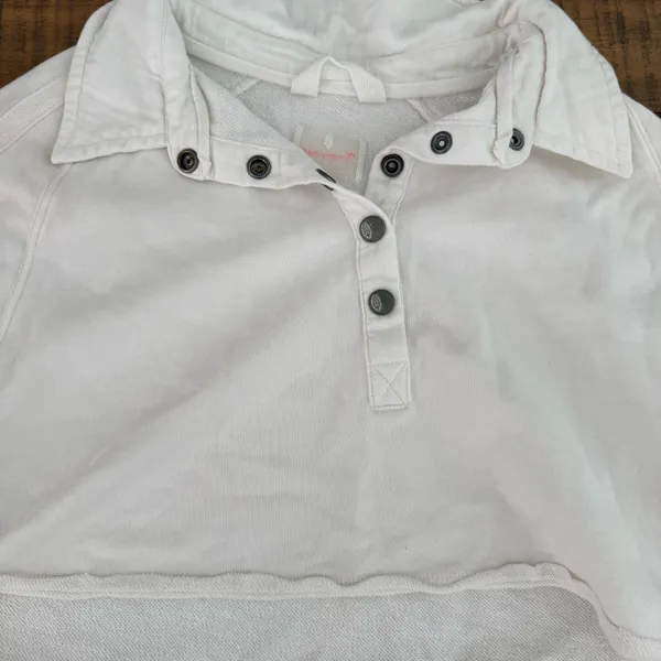 Freepeople White cropped button-up long sleeve top #croptop Some light stains size small white, cropped, button-up, long sleeve, lightweight, feminine, boho, casual, off-white, resort - Image 5