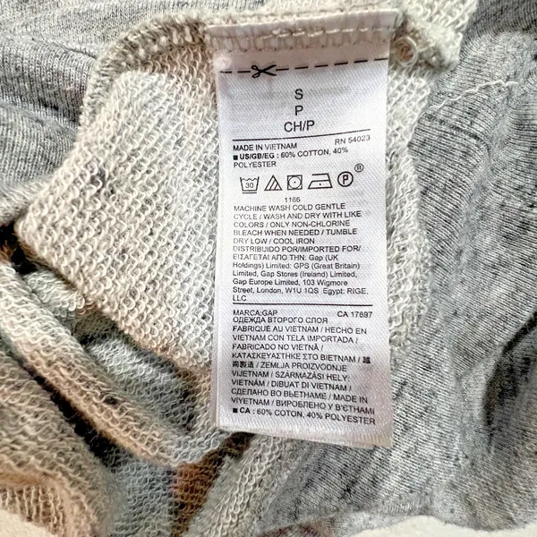 Gap Womens Sweatshirt dress crewneck Raglan sleeve Sm Gray - Image 4