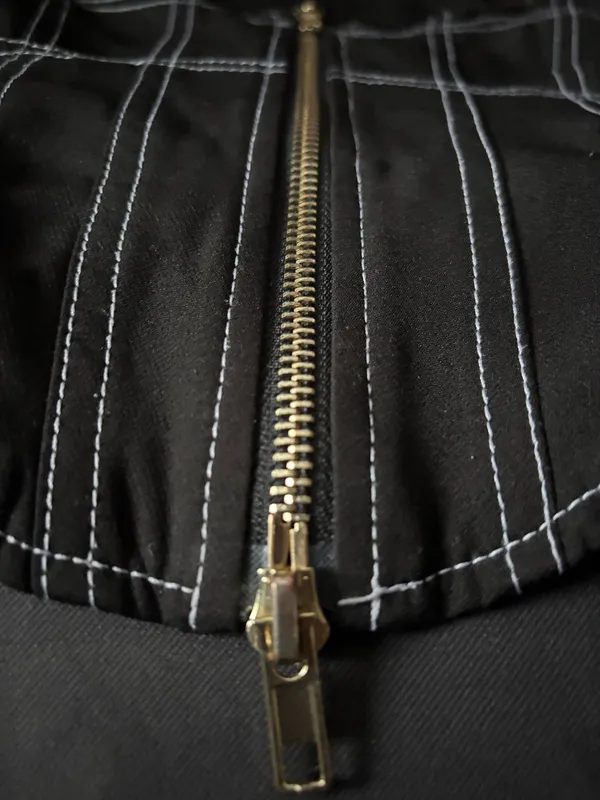 White Fox Black Zip-Up Corset - Image 3