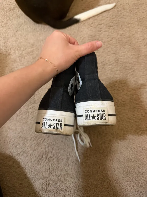 Black platform high top converse - Image 3