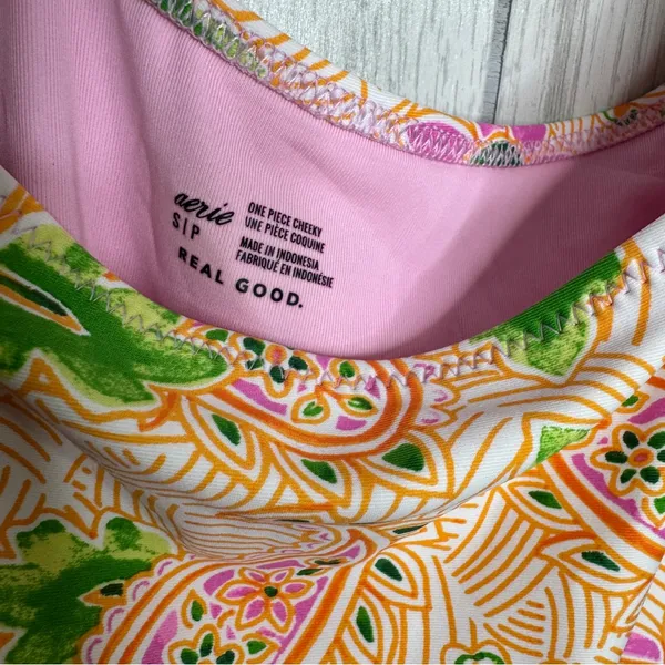 NWT Aerie Tie Cut Out One Piece Cheeky Swimsuit Lip Gloss Boho size S Small - Image 11