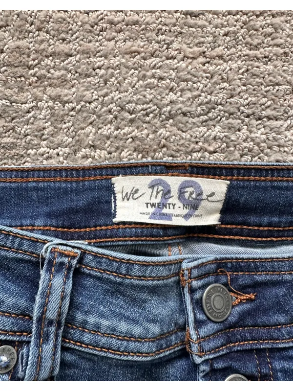We The Free Button Fly Flare Jeans Womens 29 Blue Mid Rise Boho Festival - Image 6