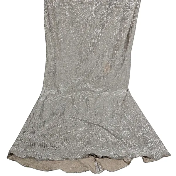 Dessy Collection Soho Metallic Flared Gown Rose Gold Size 10 R Style 3064‎ - Image 4