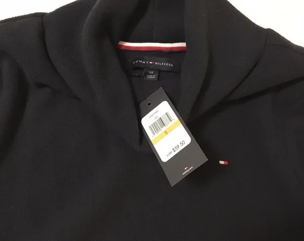 Tommy Hilfiger Small Blue Fleece Pullover NWT Cowl Neck Longer Back Hem - Image 3