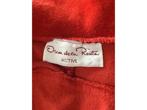 Vintage Oscar de la Renta Full Zip Velour Track Jacket Womens Size Medium Teal - Image 3