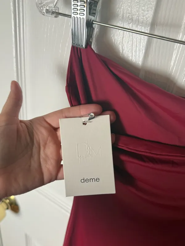 DEME by Gabriella Dahlia Strapless Dress in Maroon S - Image 9