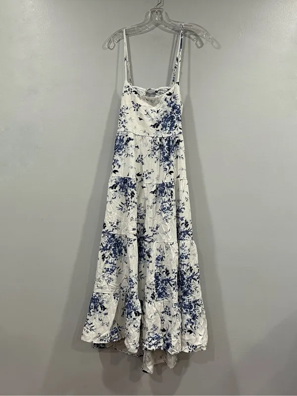 Lulus Mykonos Mood Ivory Floral Print Tie-Strap Tiered Midi Dress S/M? - Image 3