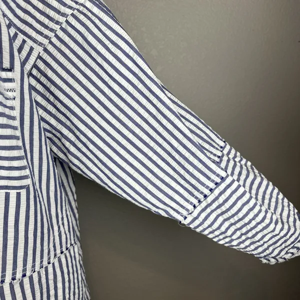 We the Free People One‎ Of the Boys Striped Tunic Top Shirt Size M Button Cotton - Image 3
