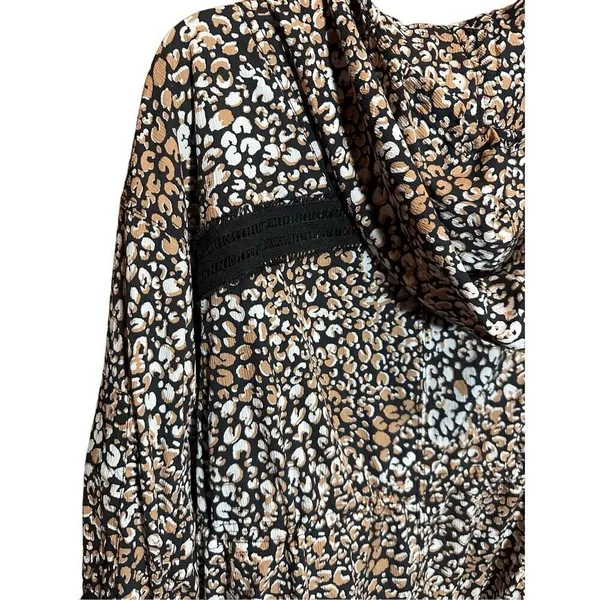 Free People Run Wild Hooded Jacket in‎ Leopard Sz Small - Image 7