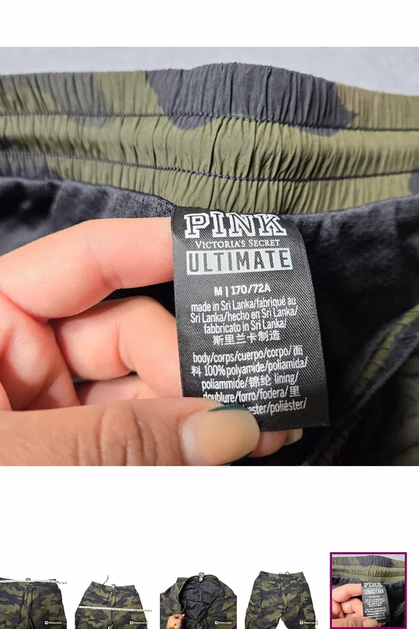 Pink by Victoria's Secret Camo Green Cargo Jogger Pants - Image 9