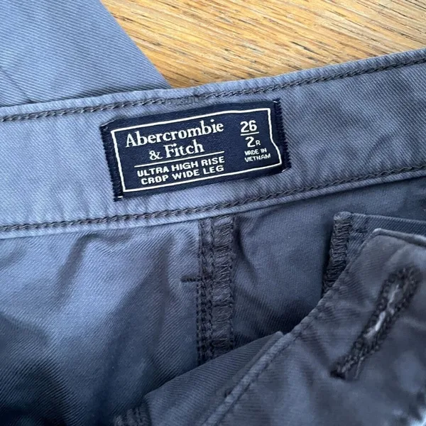 Abercrombie & Fitch blue flare leg high‎ waisted pants casual cotton size 26 - Image 3