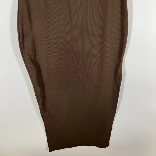 Meshki Dress‎ Women's Small Brown Ribbed Knit Side Slit Bodycon Sleeveless - Image 4