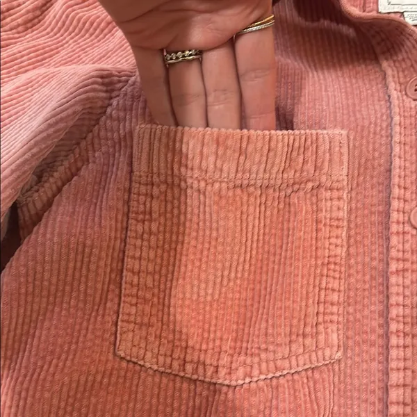 American Eagle Corduroy Button Down Shirt in Pink - Image 4