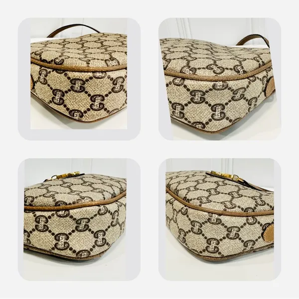 GUCCI PLUS GG Pattern Mini Shoulder Bag PVC Leather Brown ( Vintage) - Image 14