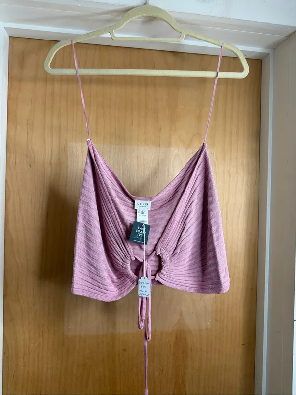 NWT! LELIS Collection Women’s Pink Ribbed Knit Two-Piece Skirt Set. Size: Large - Image 6