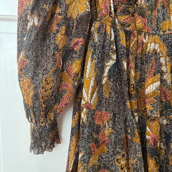 Ulla Johnson Vienne Bird of Paradise Mini Dress in Amber Size 2 Ruffle High Neck - Image 13