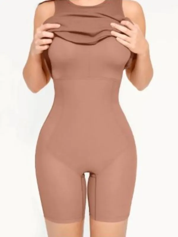 Popilush Built In Shapewear Modal Maxi Dress Light Brown L NWT Body Shaper - Image 6