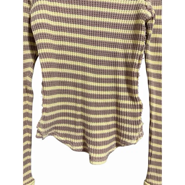 Free People We The Free Pretty Little Thermal Oat Combo-Elise Stripe Women's Size Small‎ - Image 5